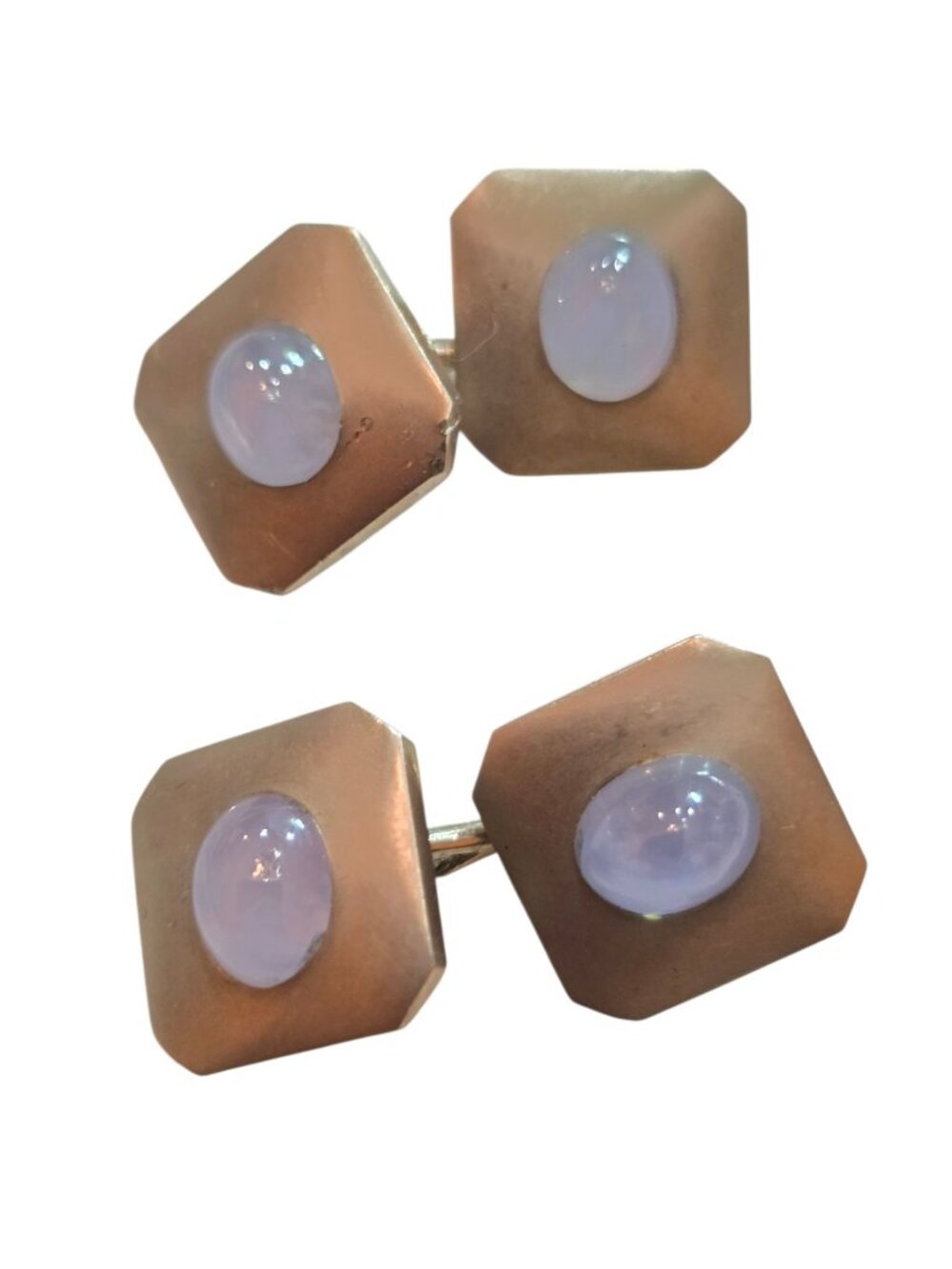 Antique 14kt White Gold Cufflinks with Star Sapphires (A7751)